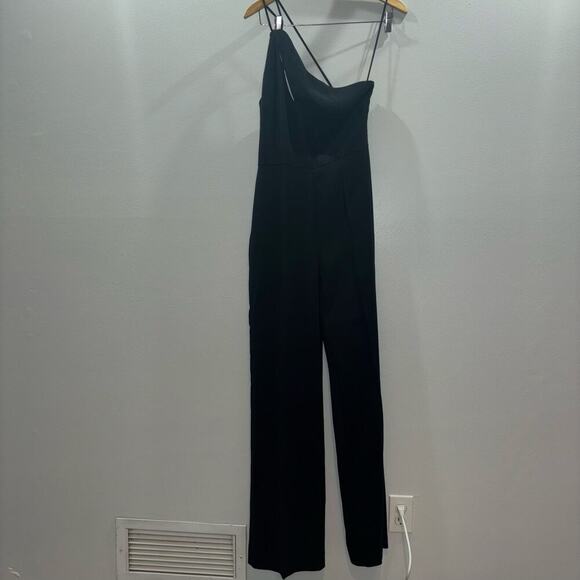 MANGO Asymmetrical Long Black Jumpsuit Size Small - Picture 3 of 15